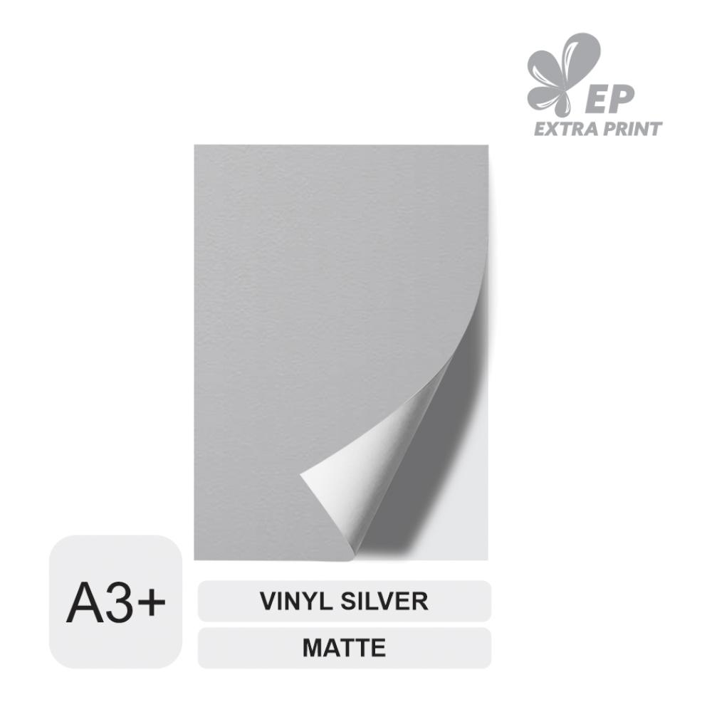 Cetak Digital A3+ Sticker Vinyl Silver Glossy
